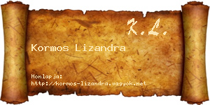 Kormos Lizandra névjegykártya